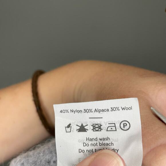 ELK Kulture Wrap Blockknit Poncho Green Light Blue Colorblock Wool Alpaca Blend - Picture 10 of 12